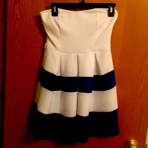 Blue and white dress